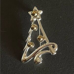 Premier Designs Retired Trim The Tree Christmas Tree Brooch Pin New Old Stock